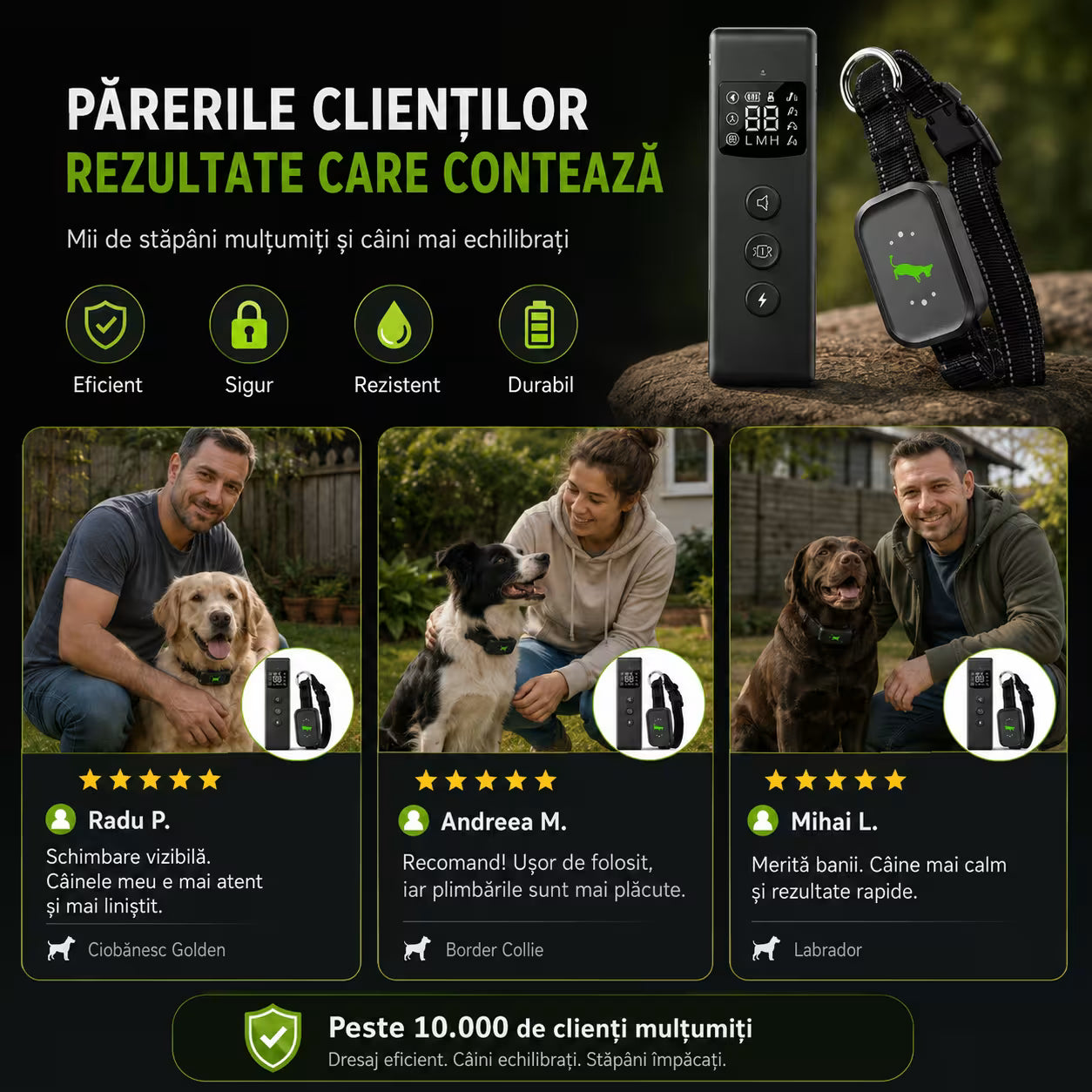 Zgarda electrica dresaj caini