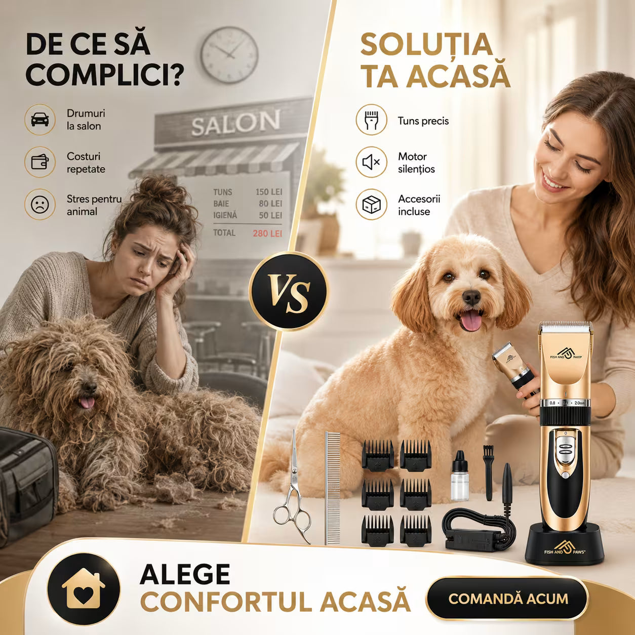 Masina profesionala de tuns animale