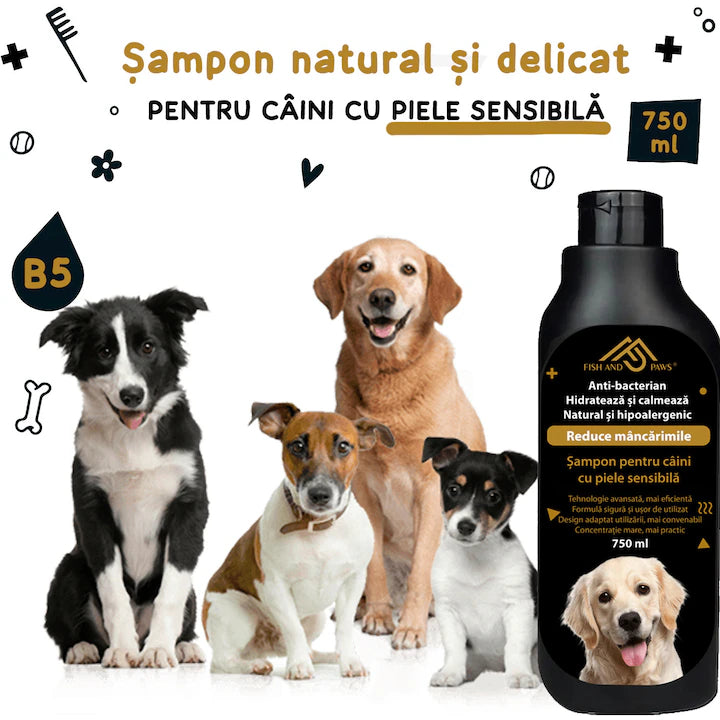 Sampon pentru caini cu piele sensibila anti-bacterian