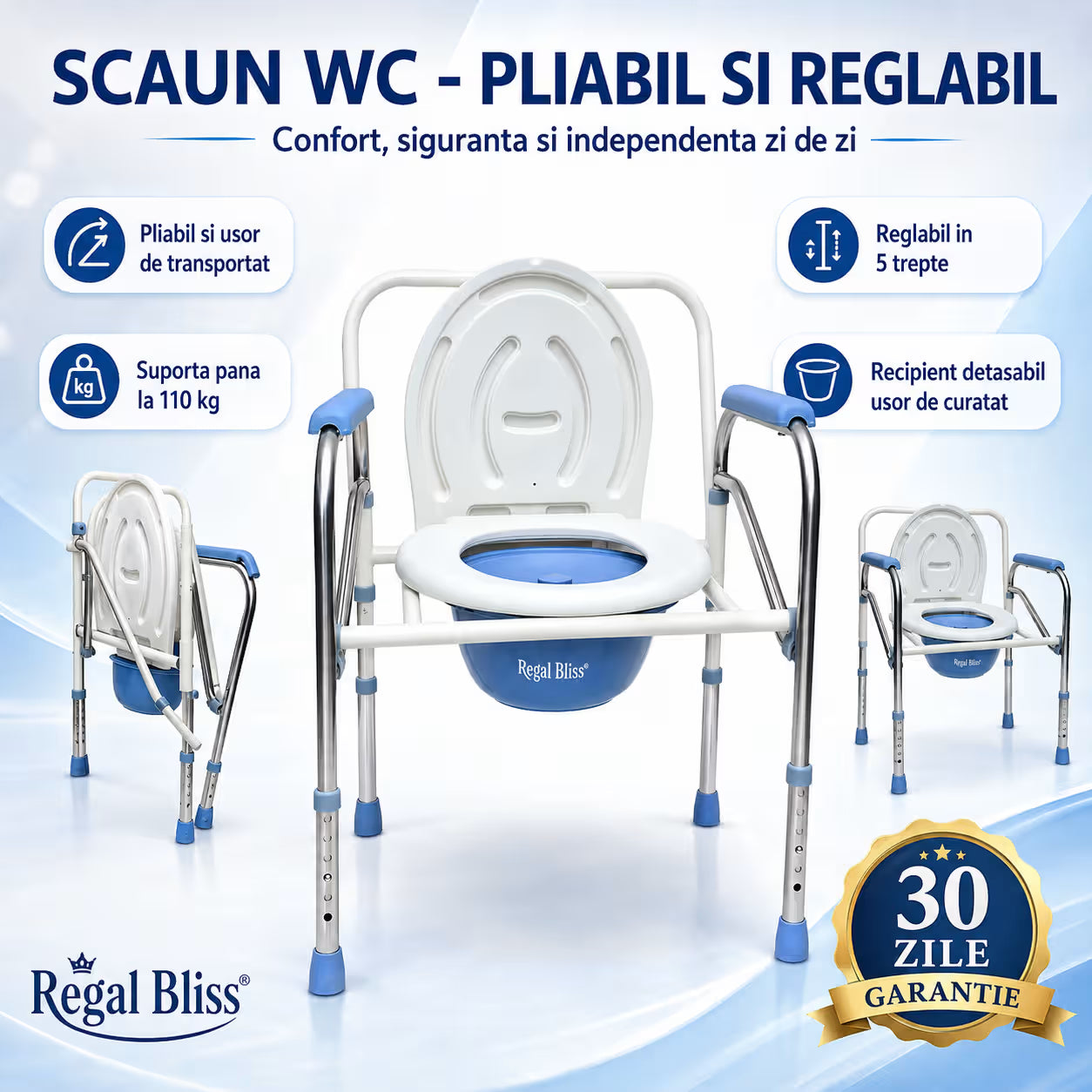 Scaun WC - Pliabil si Reglabil