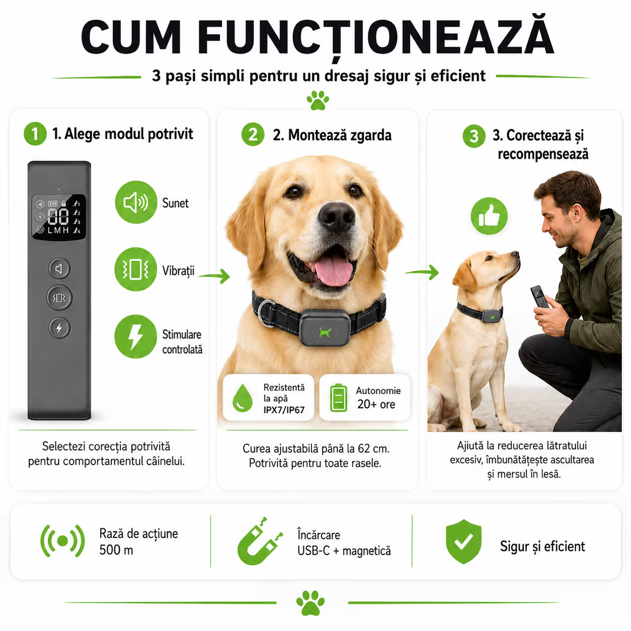 Zgarda electrica dresaj caini