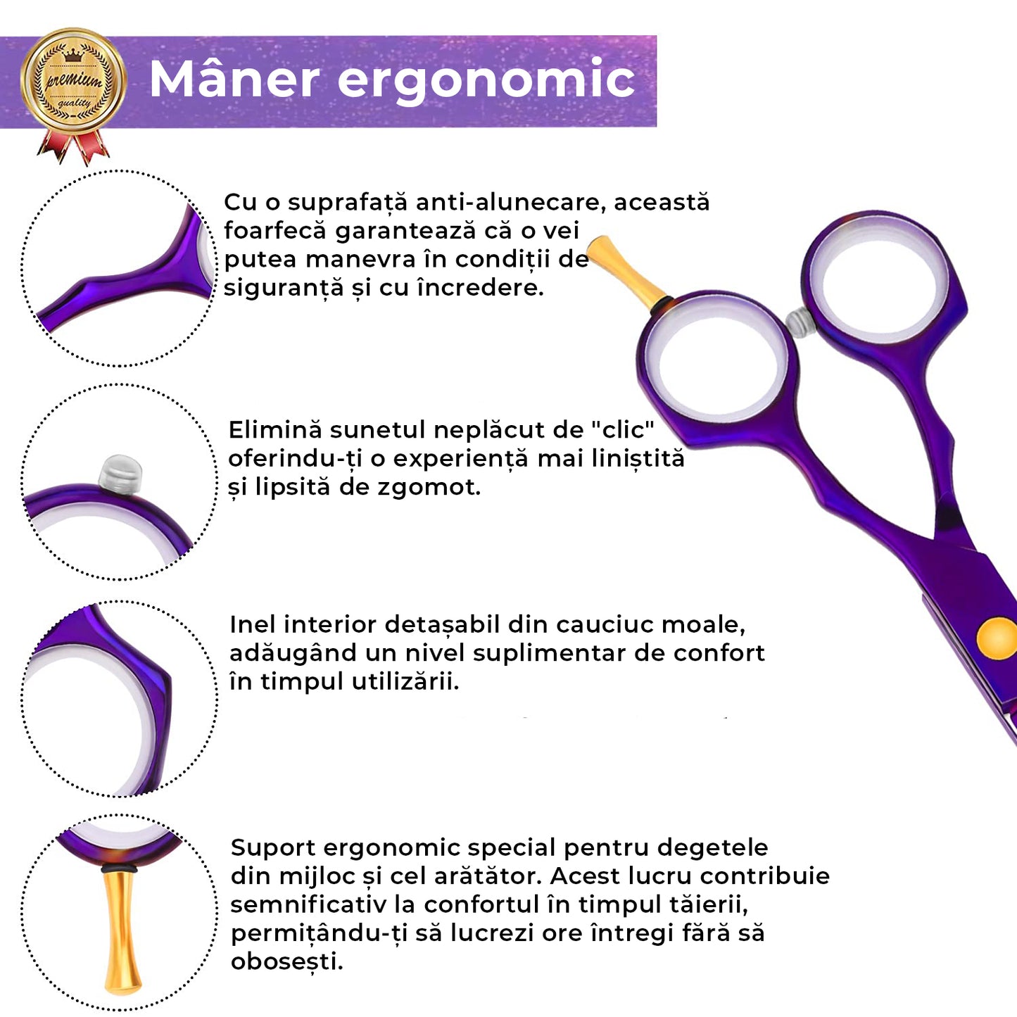 Foarfece profesionale de tuns si filat 8 piese
