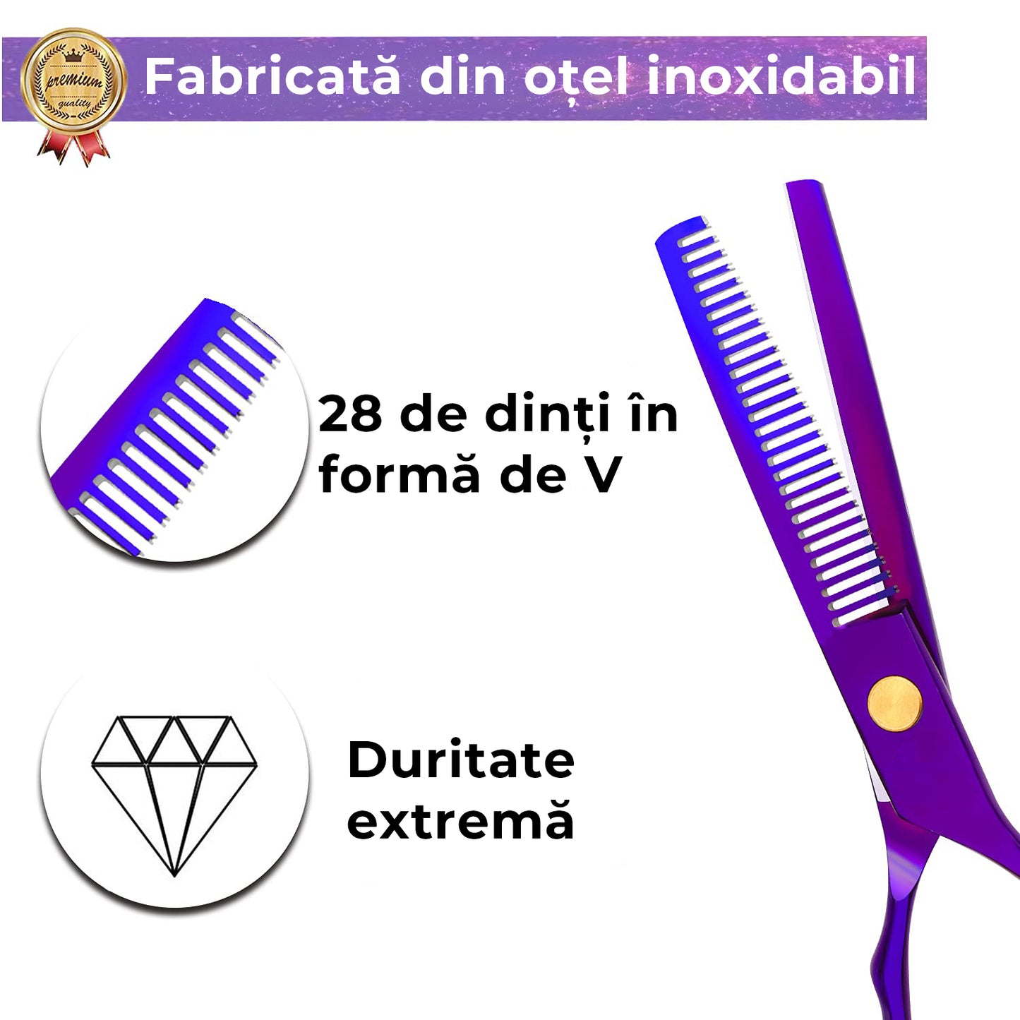 Foarfece profesionale de tuns si filat 8 piese