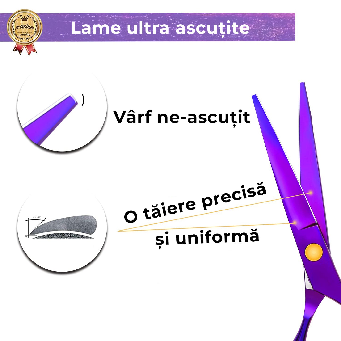 Foarfece profesionale de tuns si filat 8 piese