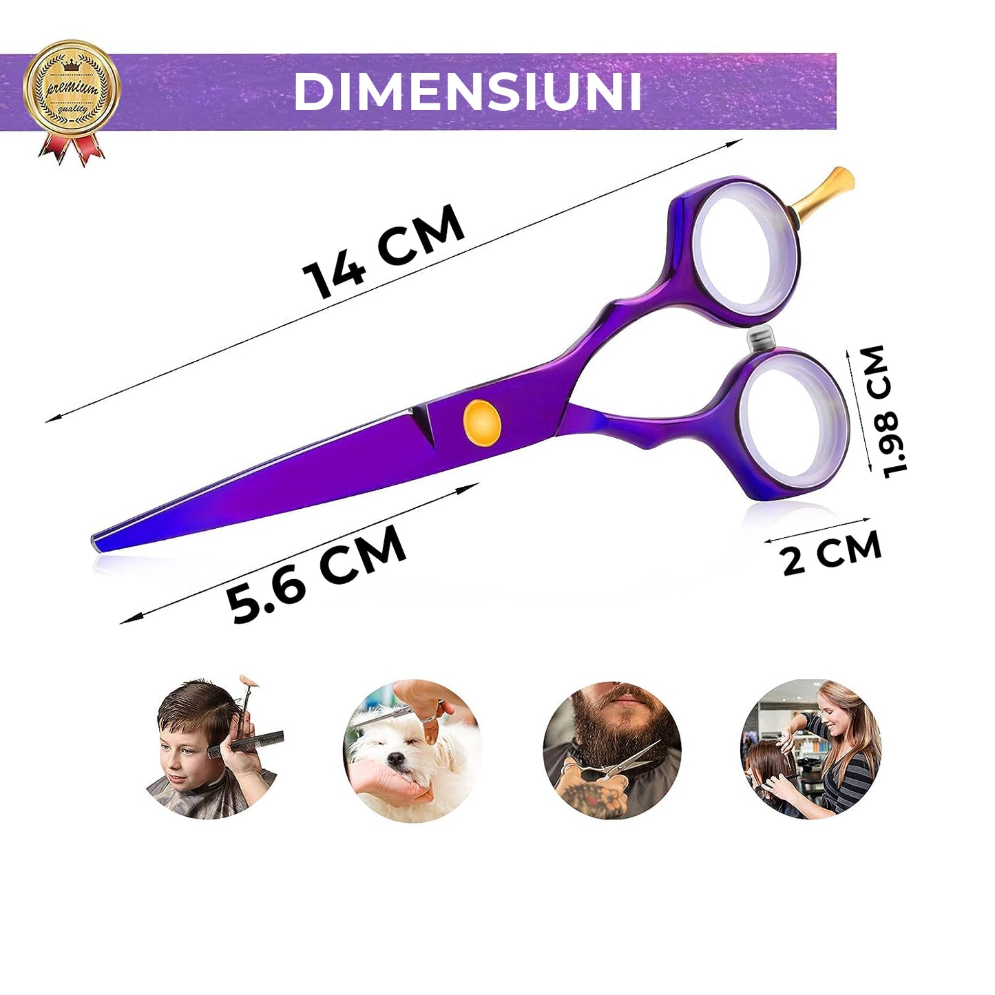 Foarfece profesionale de tuns si filat 8 piese