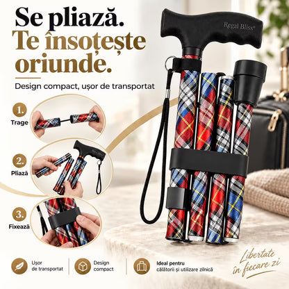 Baston ortopedic de sprijin pliabil rosu