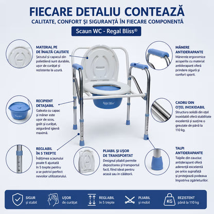 Scaun WC - Pliabil si Reglabil