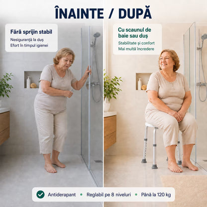 Scaun de baie sau dus portabil si antiderapant