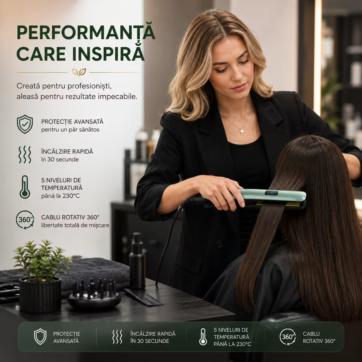 Placa de indreptat parul cu incalzire rapida