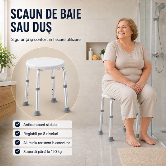 Scaun de baie sau dus portabil si antiderapant