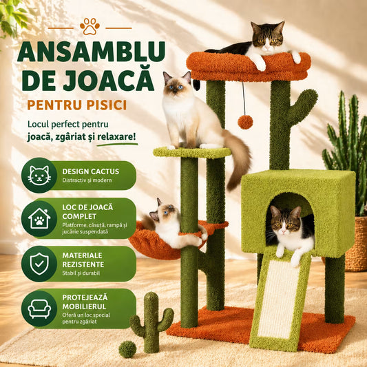 Ansamblu de joaca pentru pisici - Cactus