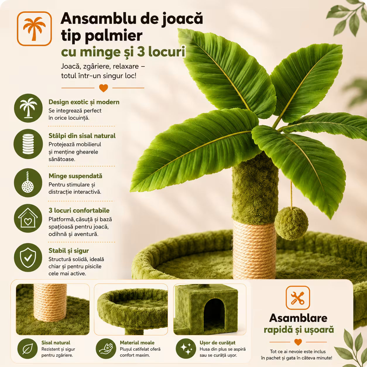 Ansamblu de joaca - palmier 3 loc