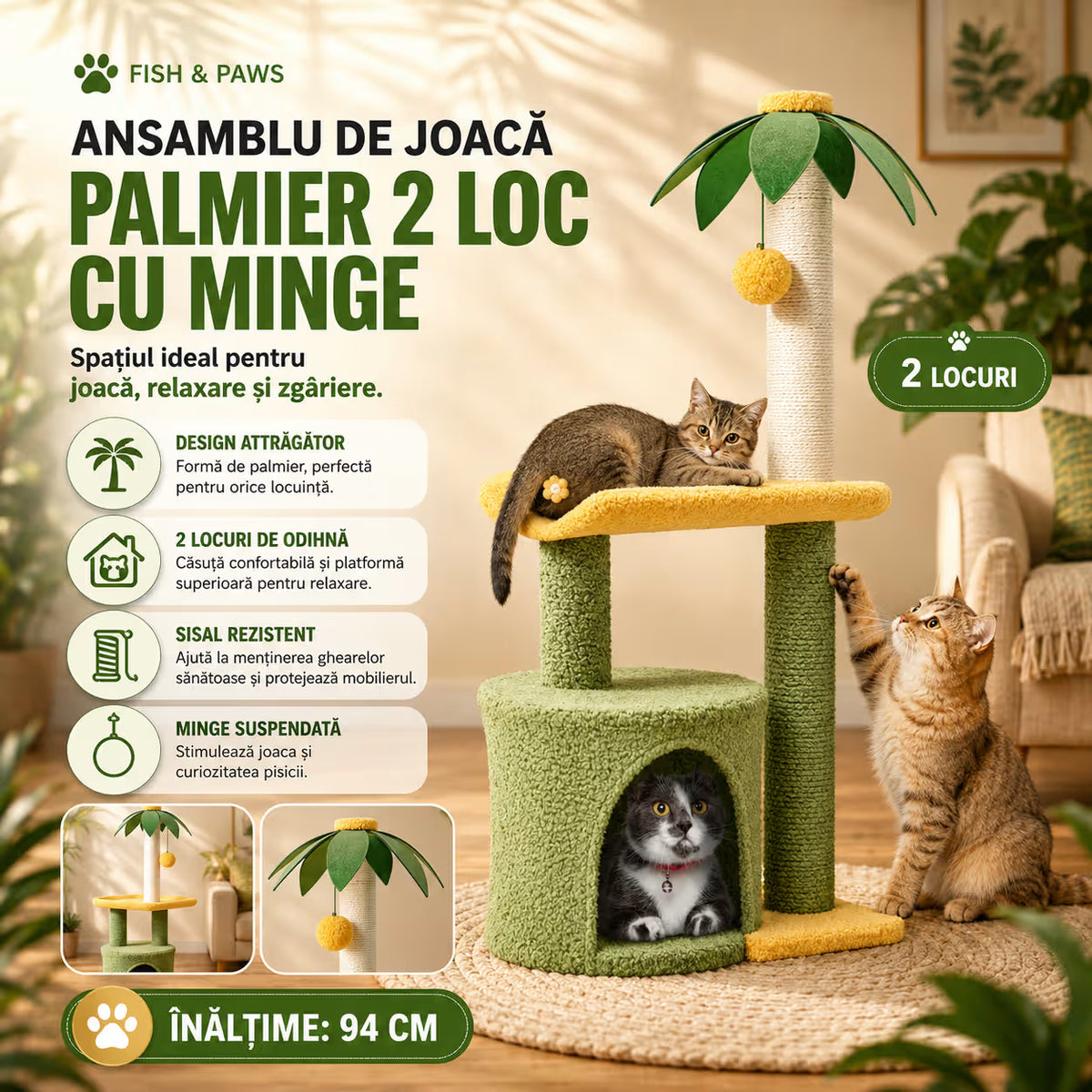 Ansamblu de joaca - palmier 2 loc