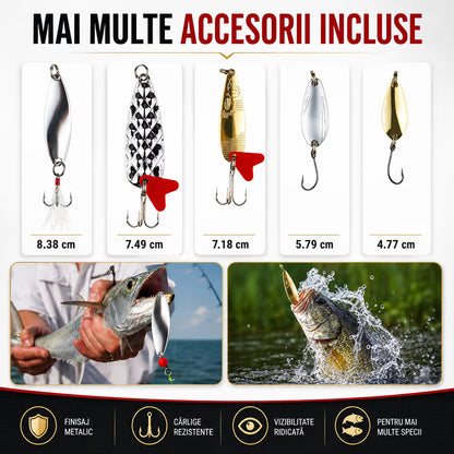 Set 78 momeli artificiale si accesorii pentru pescuit