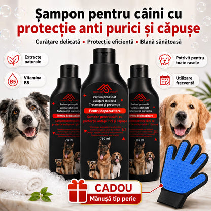 Sampon pentru caini cu protectie anti purici si capuse