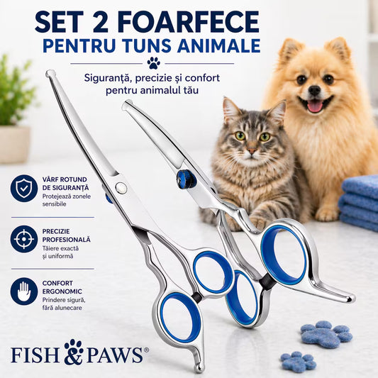 Set 2 foarfece pentru tuns animale