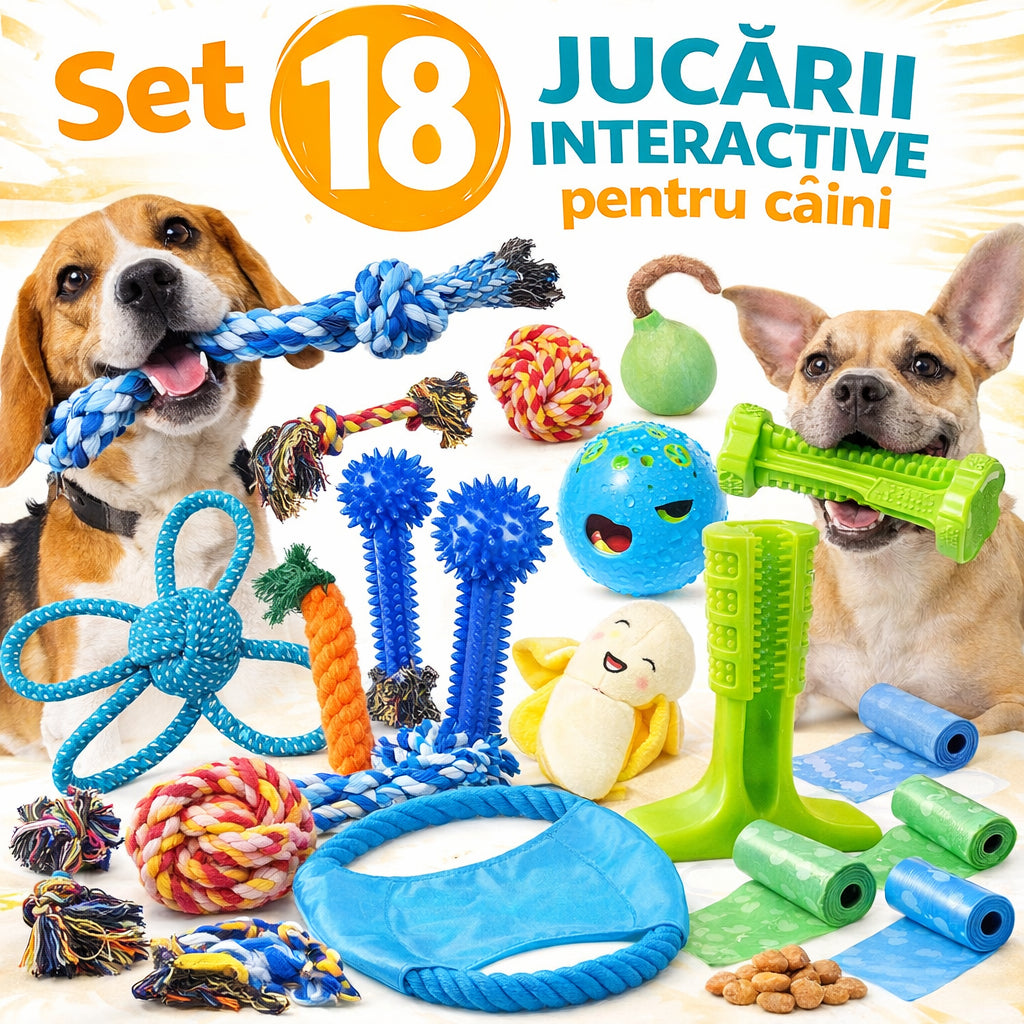 Set de 18 jucarii  interactive pentru caini