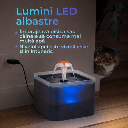 Dispenser de apa tip fantana ultra-sientioasa pentru caini si pisici