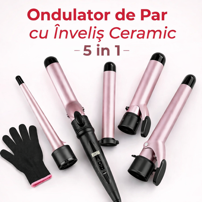 Ondulator de par pentru bucle cu invelis ceramic