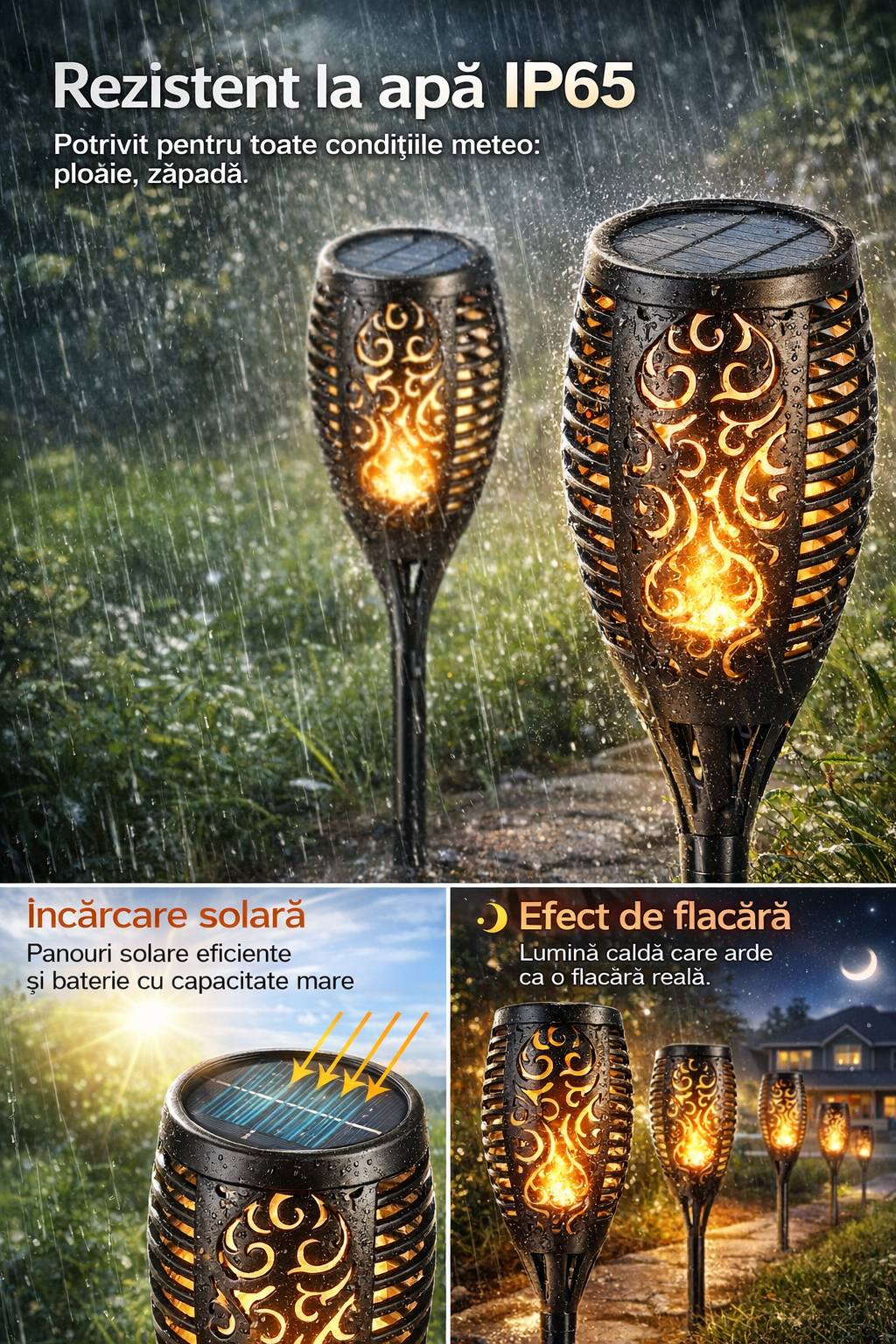 Set de 6 Lampi Solare pentru Exterior