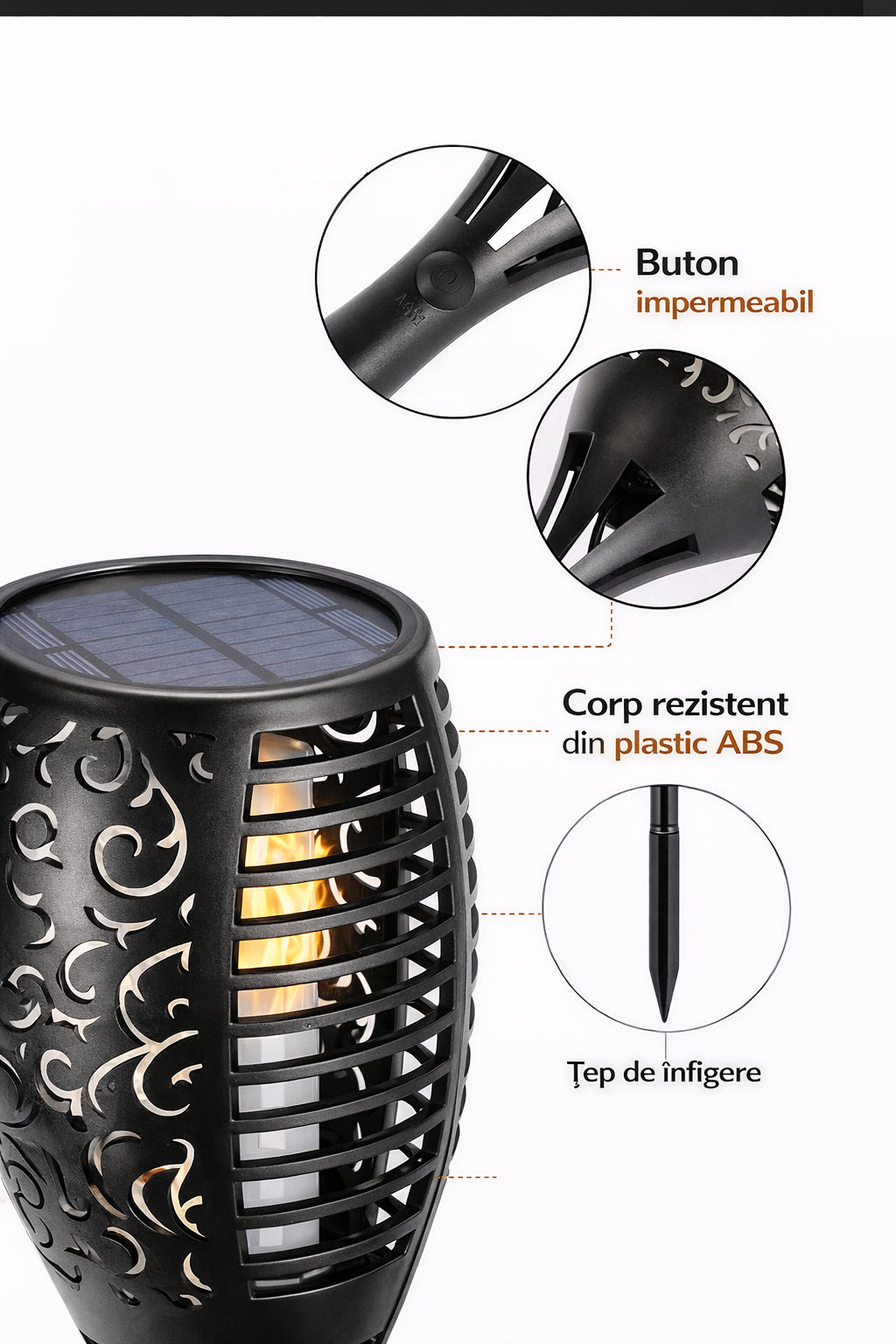 Set de 6 Lampi Solare pentru Exterior