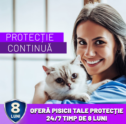 Zgarda reglabila si respirabila anti purici pentru pisici