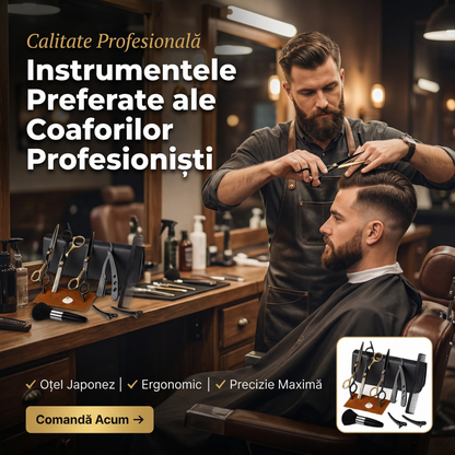 Foarfece profesionale de tuns si filat 11 piese