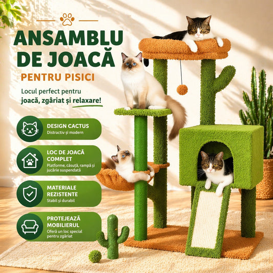 Ansamblu de joaca pentru pisici - Cactus