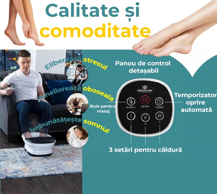 Aparat hidromasaj pliabil pentru picioare