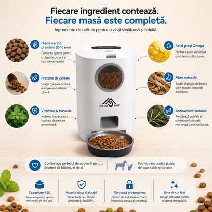 Hrănitor Automat pentru Câini și Pisici cu Inregistrare Vocala