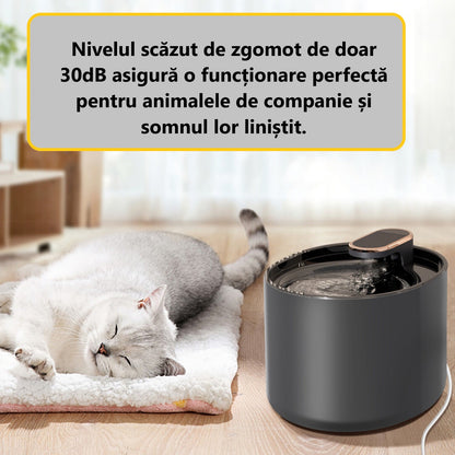 Dispenser apa pentru caini si pisici - ALB NEGRU