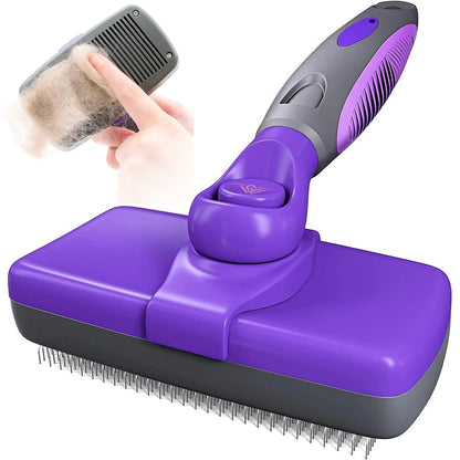 Perie pentru caini si pisici cu buton auto-curatare