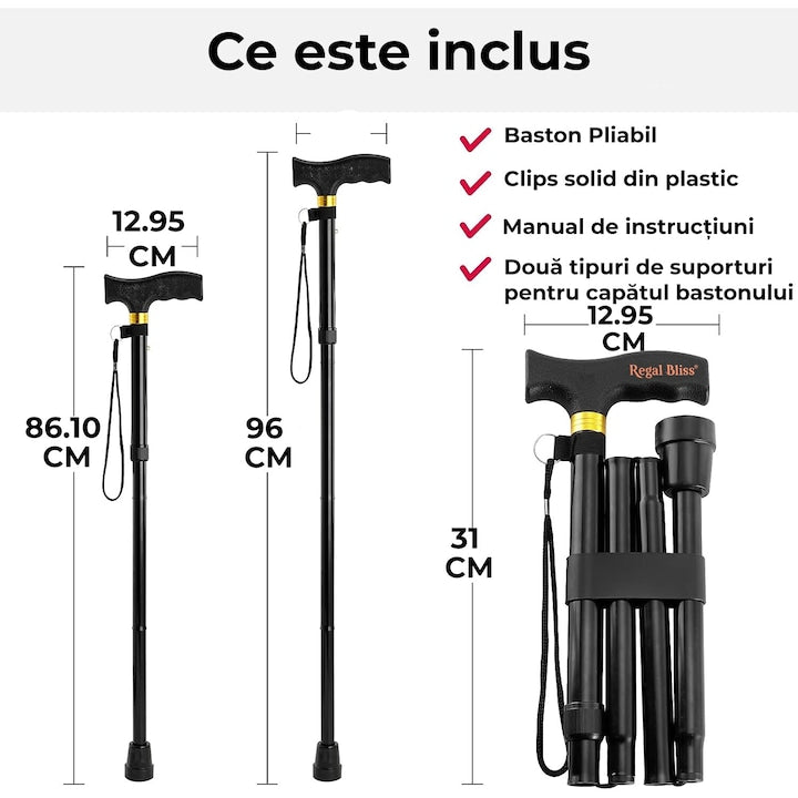 Baston ortopedic de sprijin pliabil