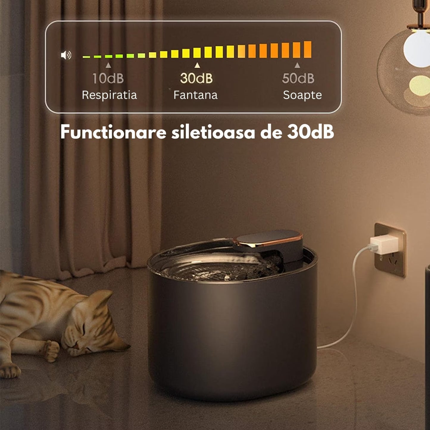 Dispenser apa pentru caini si pisici - ALB NEGRU