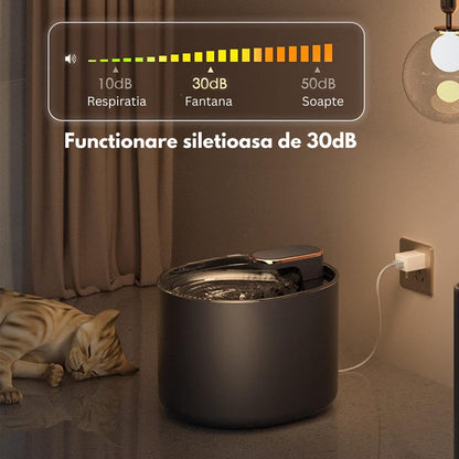 Dispenser apa pentru caini si pisici - ALB NEGRU