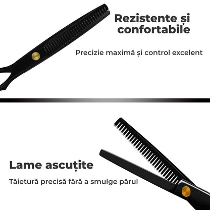 Foarfece profesionale de tuns si filat 11 piese