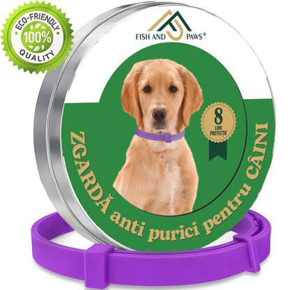 Zgarda reglabila anti purici pentru caini