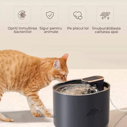 Dispenser apa pentru caini si pisici - ALB NEGRU