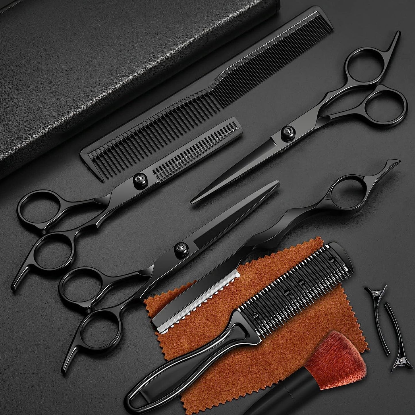 Foarfece profesionale de tuns si filat 11 piese