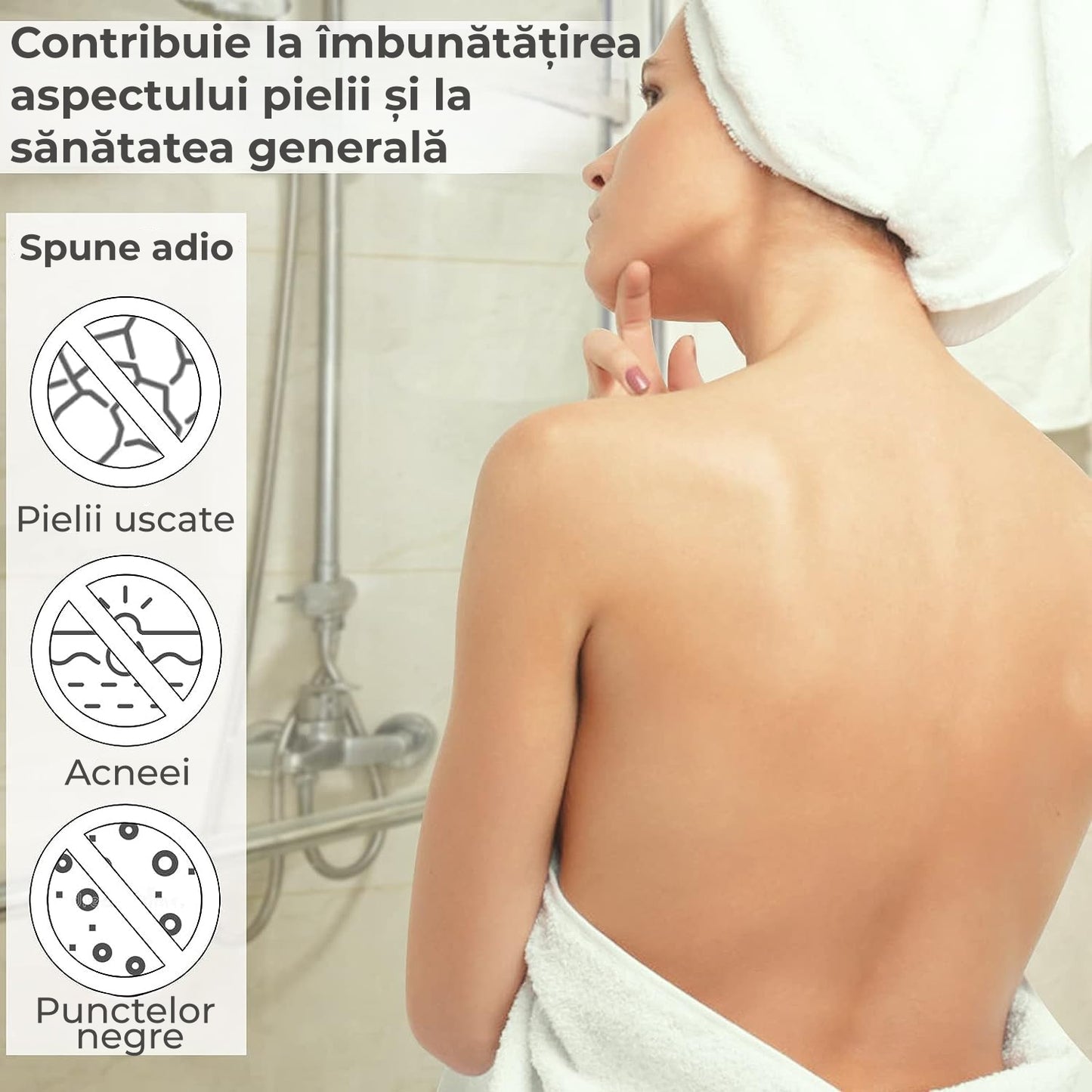 Perie de baie cu perii de silicon