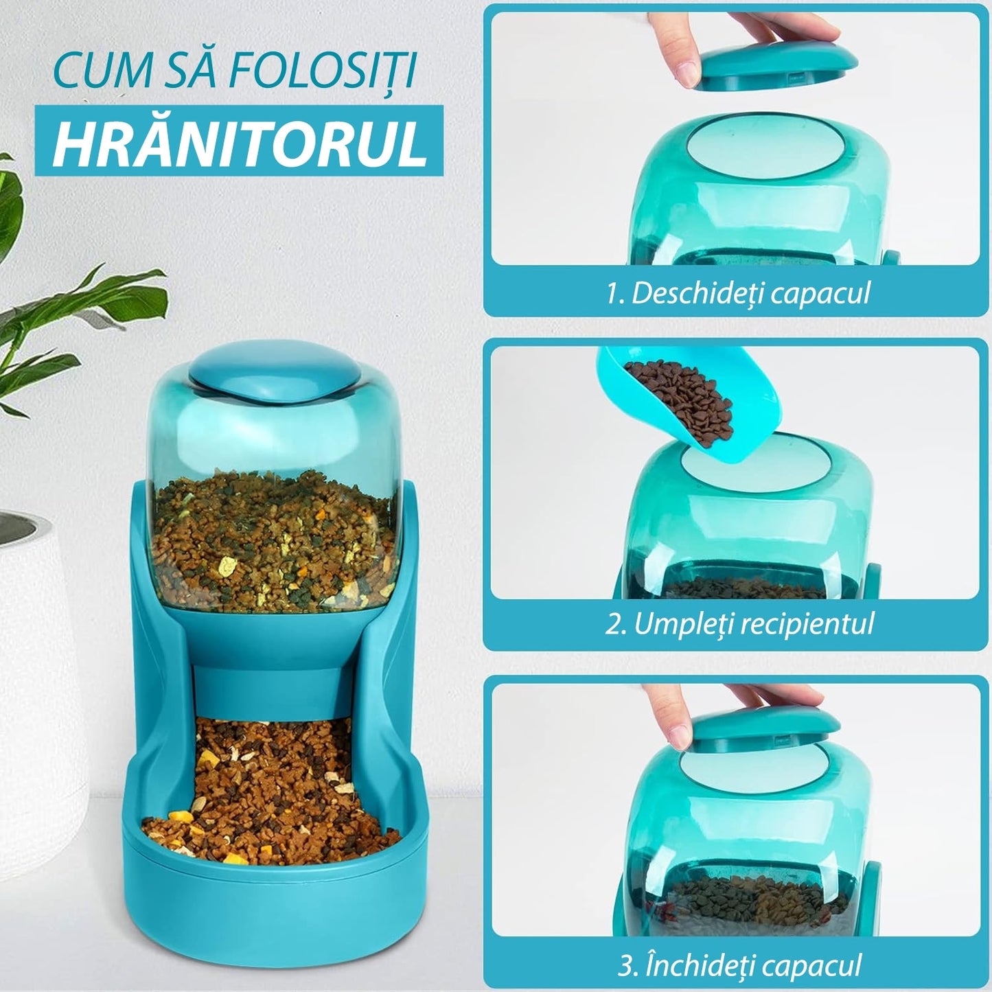 Dispenser de apa si mancare ALBASTRU