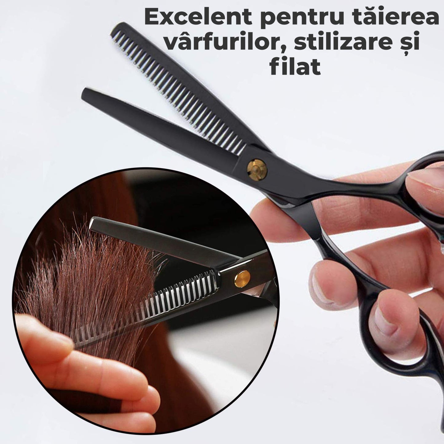 Foarfece profesionale de tuns si filat 11 piese