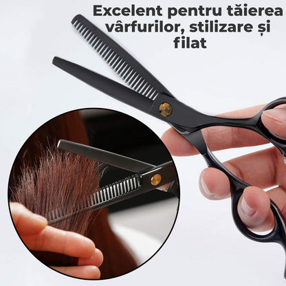 Foarfece profesionale de tuns si filat 11 piese