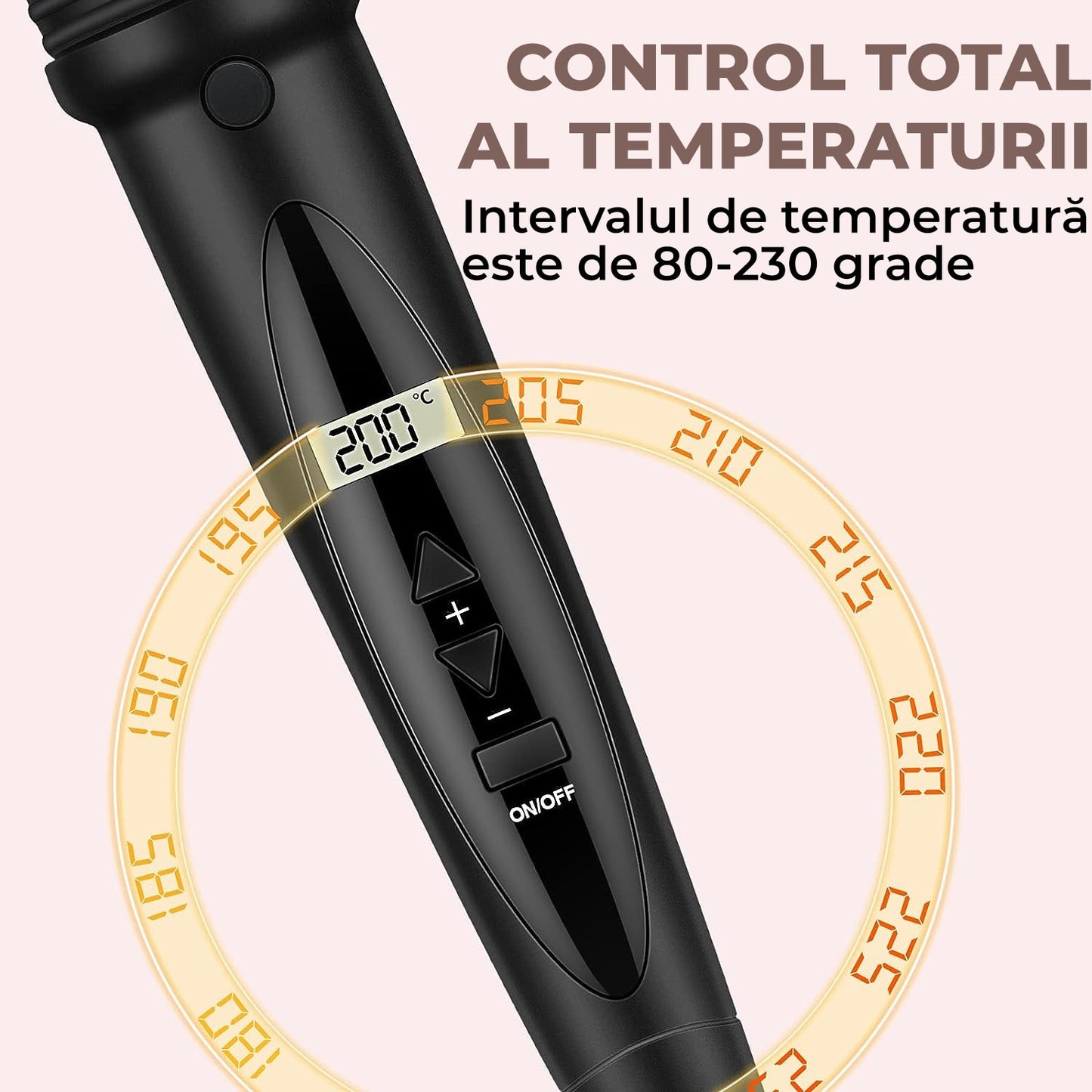 Ondulator de par pentru bucle cu invelis ceramic