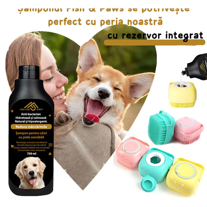 Sampon pentru caini cu piele sensibila anti-bacterian
