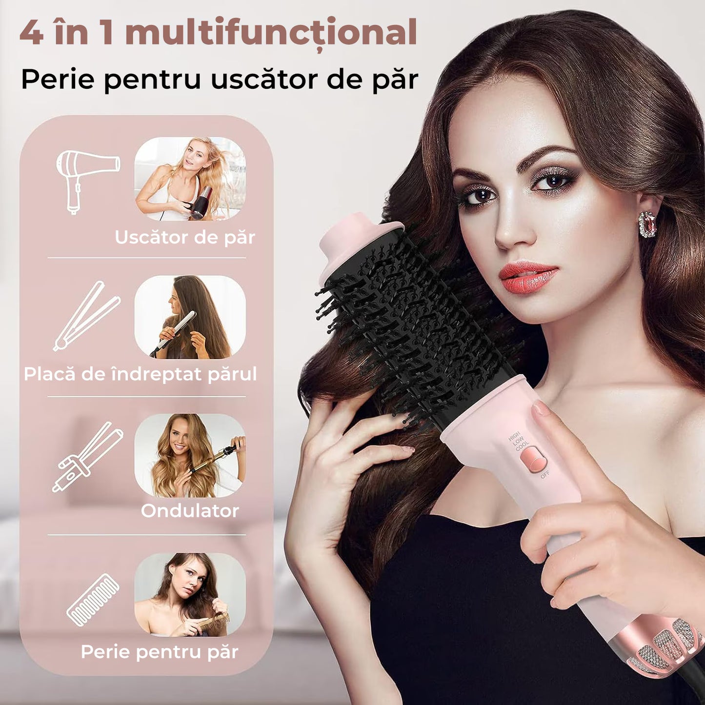 Perie electrica de par cu ionizare negativa