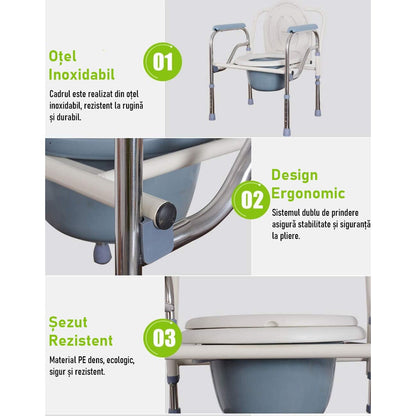 Scaun WC - Pliabil și Reglabil