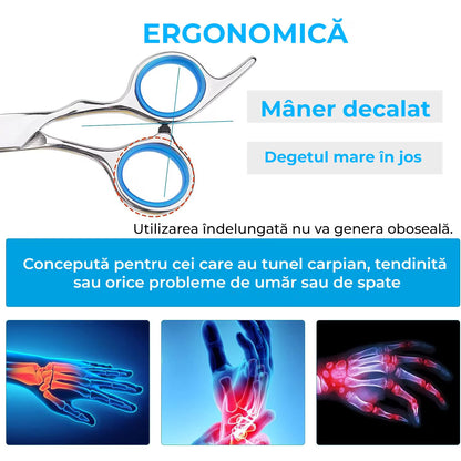 Foarfeca profesionala curbata de tuns caini, pisici