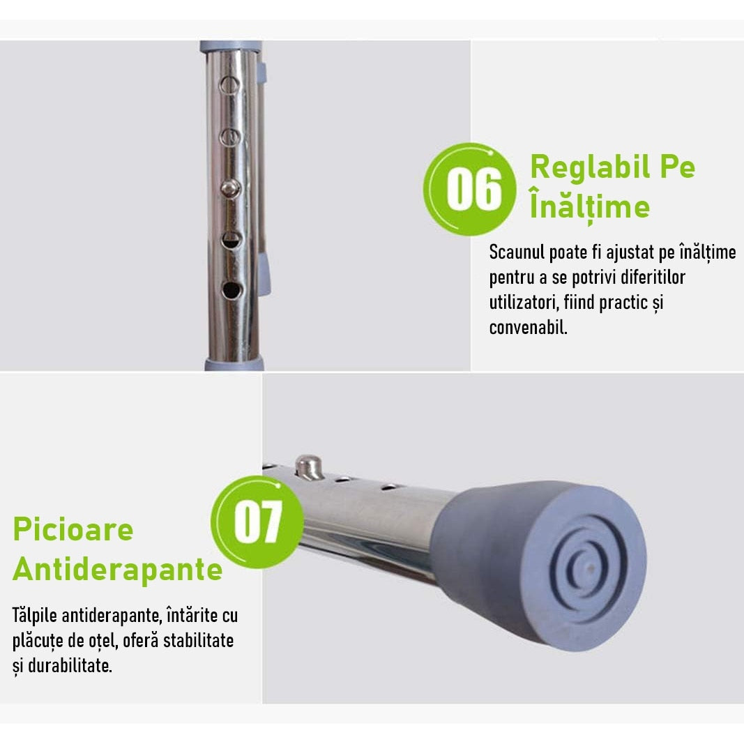 Scaun WC - Pliabil și Reglabil