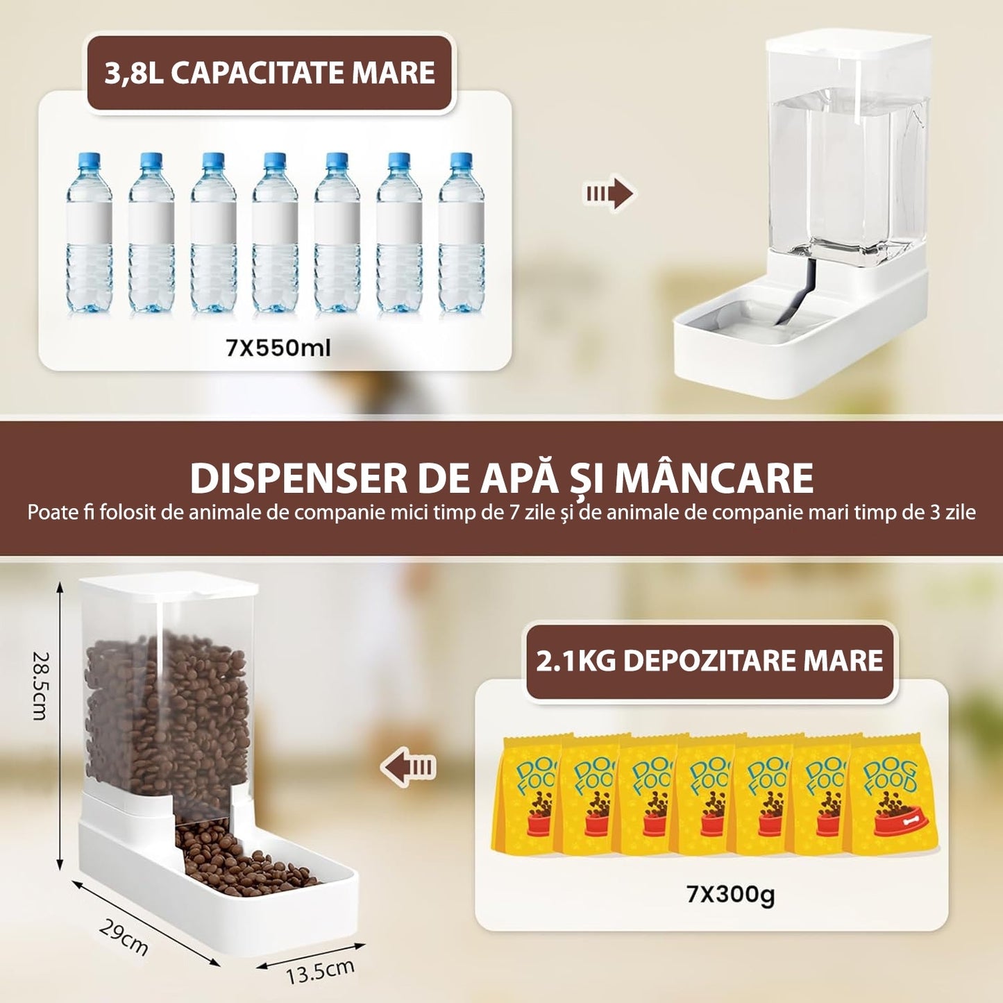 Dispenser de apa si mancare 3.8L